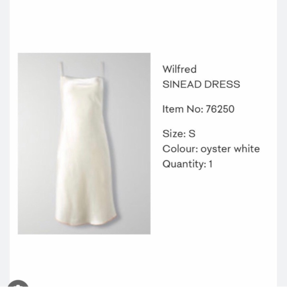100 % silk Oyster White Midi Aritiza Dress
